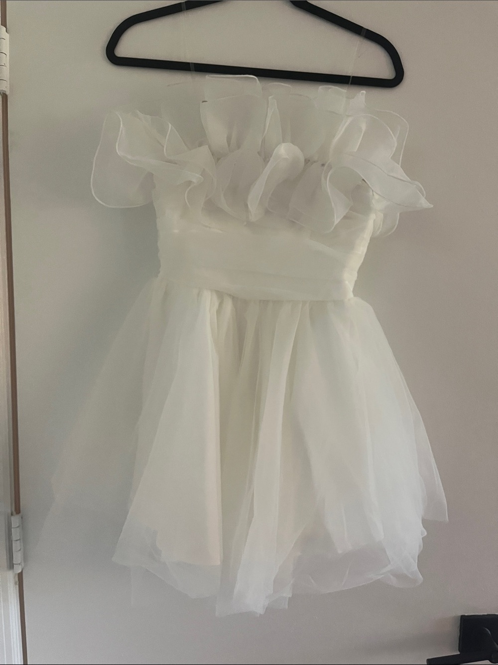 Selfie Leslie Ivory Ruffled Organza Party Dress